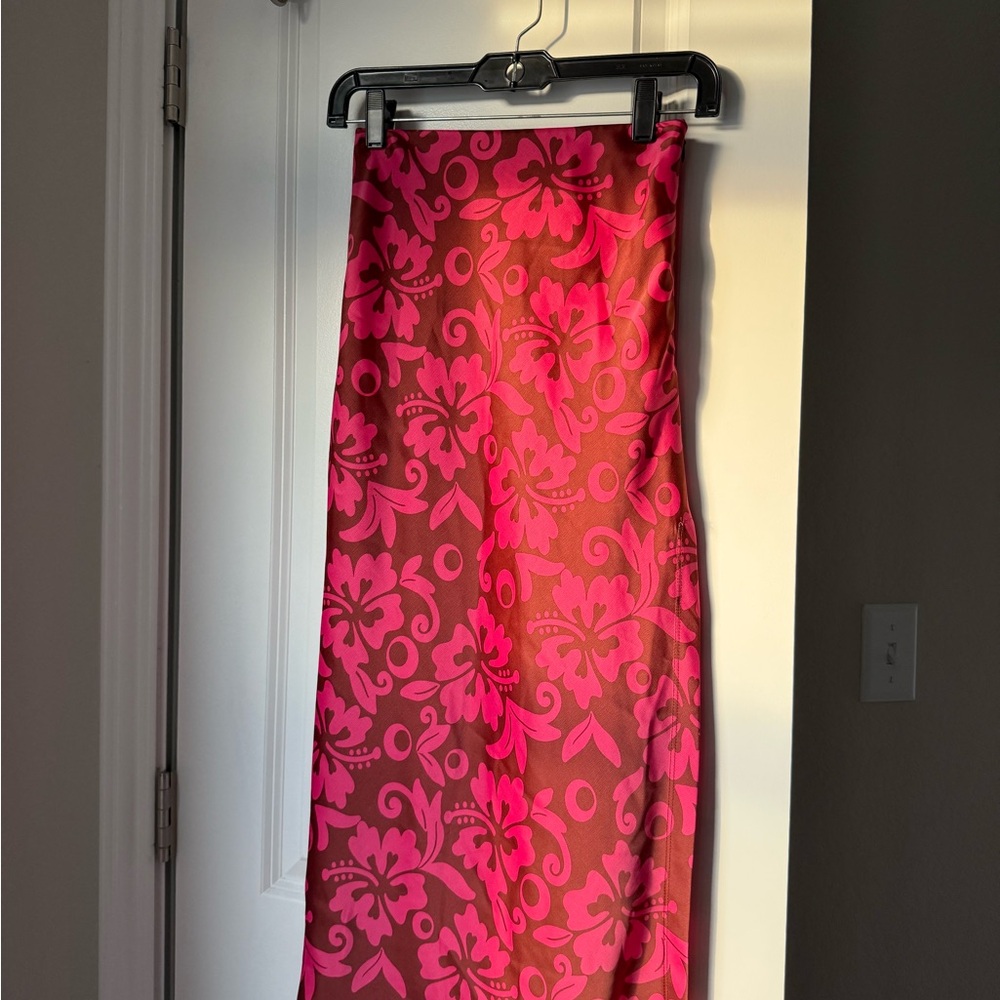 Urban Outfitters Pink Floral Maxi Skirt